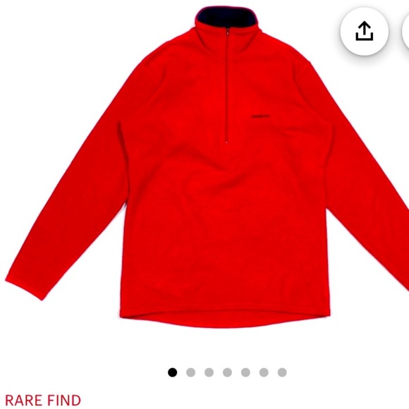 Patagonia Vintage 90s Logo Capilene fleece men’s small outdoor unisex red rare - Picture 1 of 4